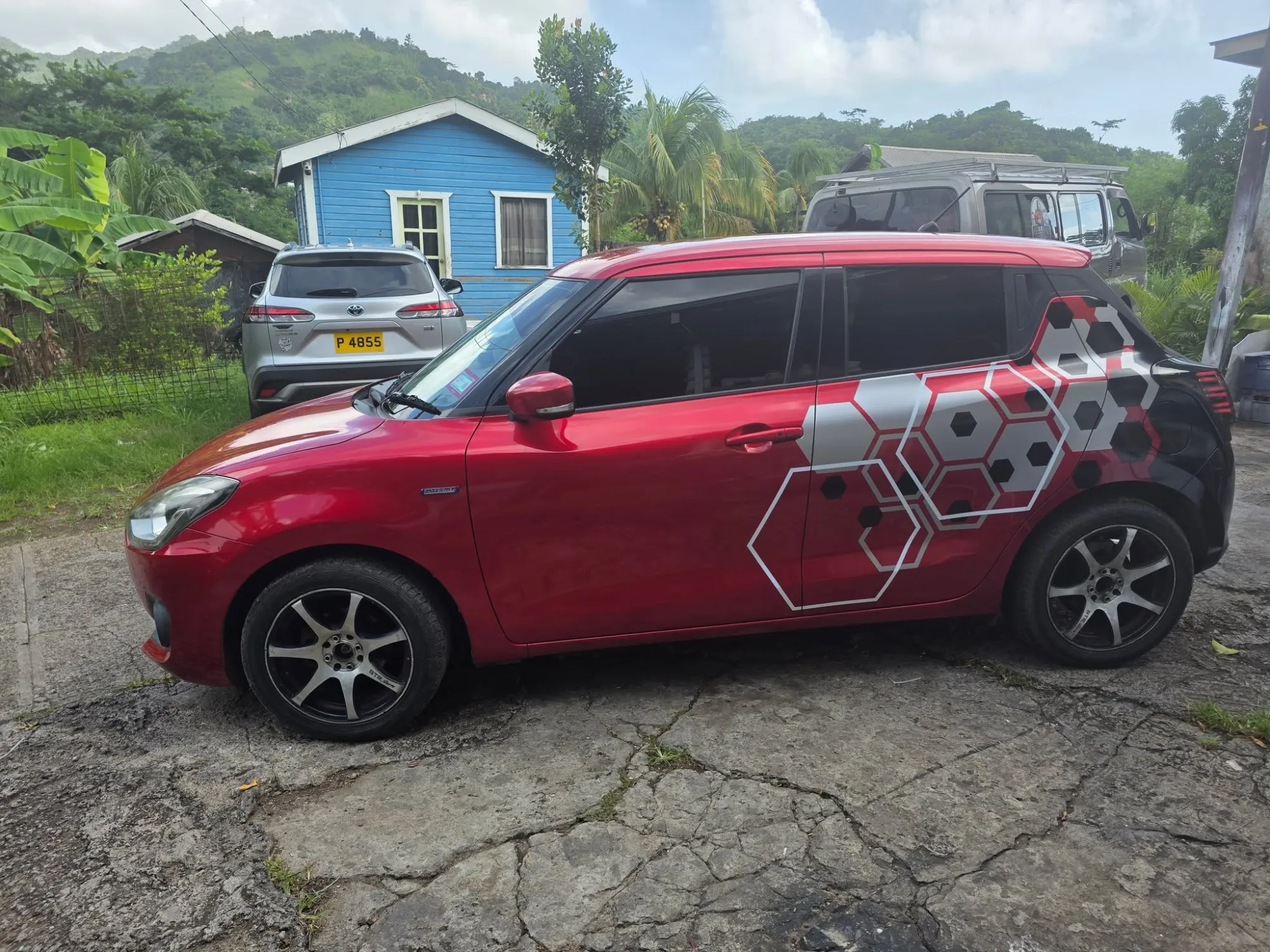 red car hexagon wrap