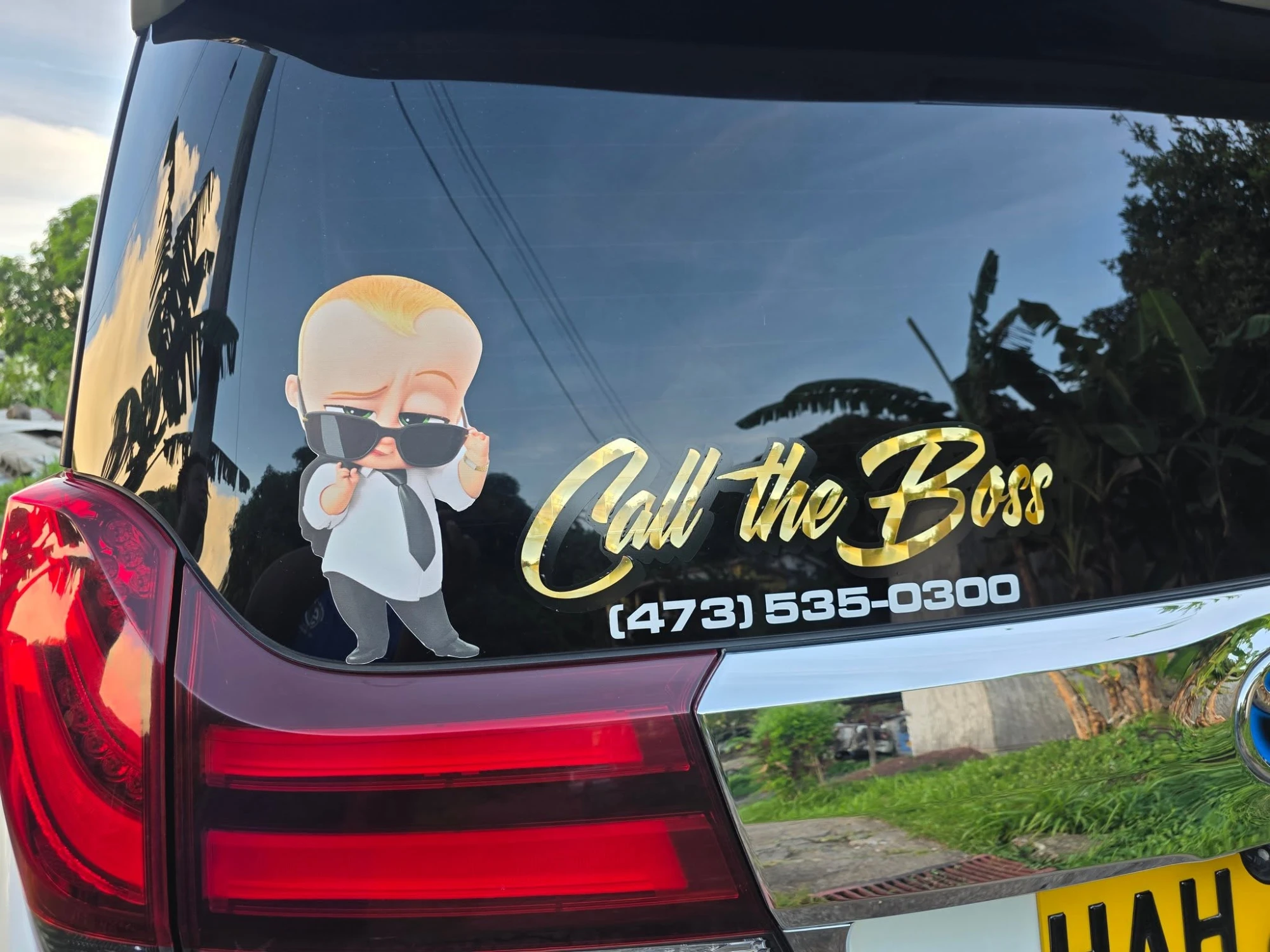 call the boss rear window decal